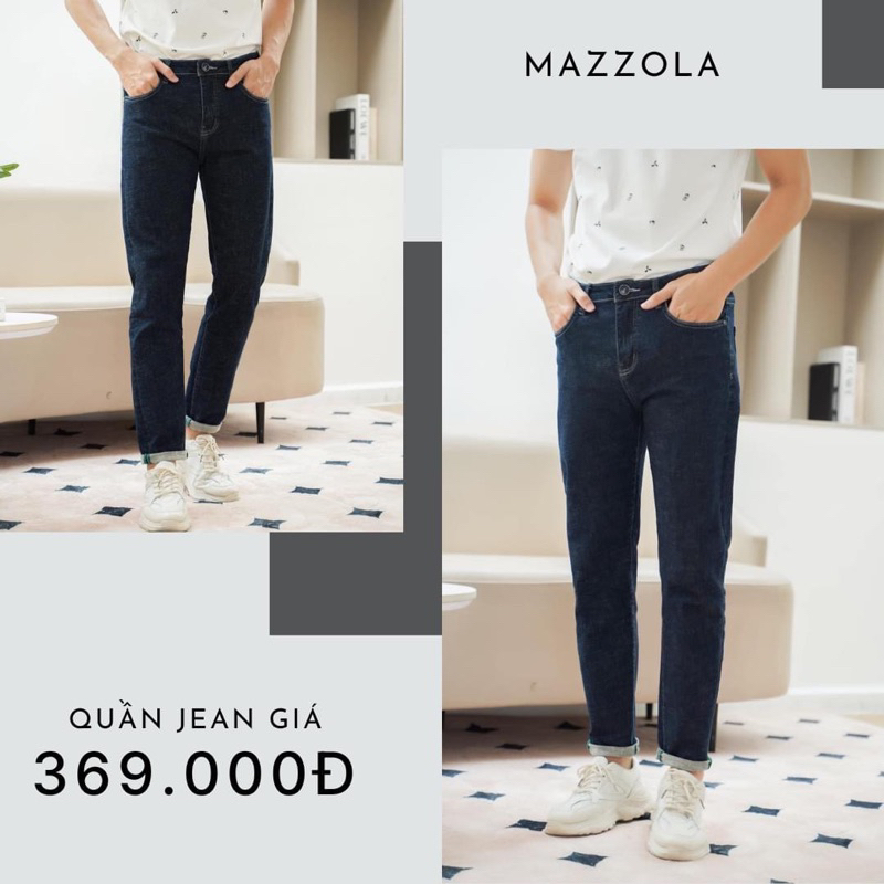 ( MAZZOLA SHOP) - Quần Jean Nam Màu Xanh Đậm