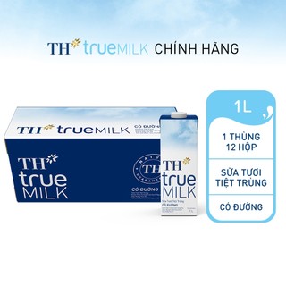 Thùng 12 hộp sữa tươi tiệt trùng có đường TH True Milk 1L (1L x 12)