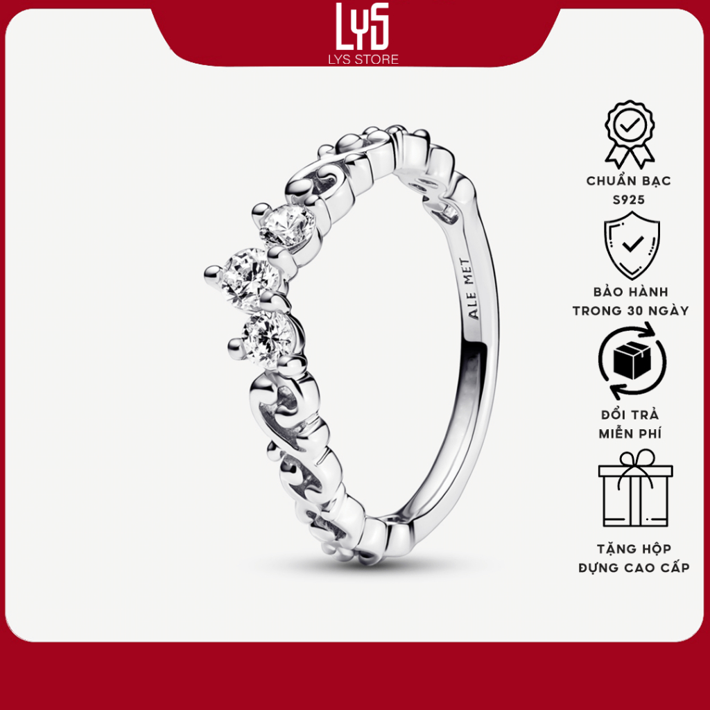 Nhẫn bạc nữ Lys Regal Swirl Tiara Sliver Ring 8064 Fullbox - Nhẫn Bạc Nữ Bạc S925