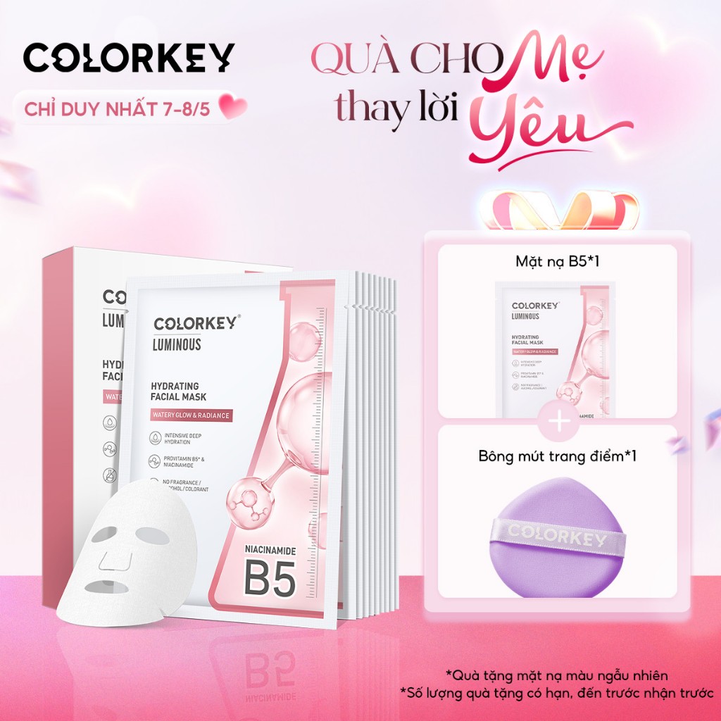 Mặt Nạ Giấy COLORKEY LUMINOUS Vitamin B5 PHIÊN BẢN NÂNG CẤP  10 miếng