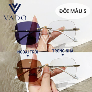 Kính thời trang đổi màu nữ vado, mắt kính mát đi biển du lịch tròng polaroid chống tia uv mã doimau5