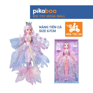 Búp bê nàng tiên cá cao cấp size 67cm Pikaboo, búp bê xinh xắn thiết kế hộp sang trọng làm quà tặng