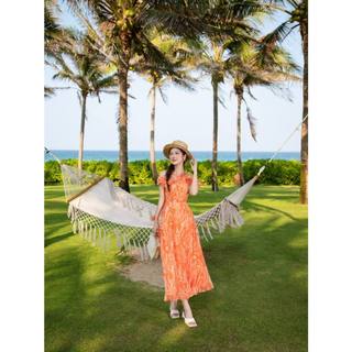 ĐẦM MAXI CỔ YẾM VAI BÈO LD301