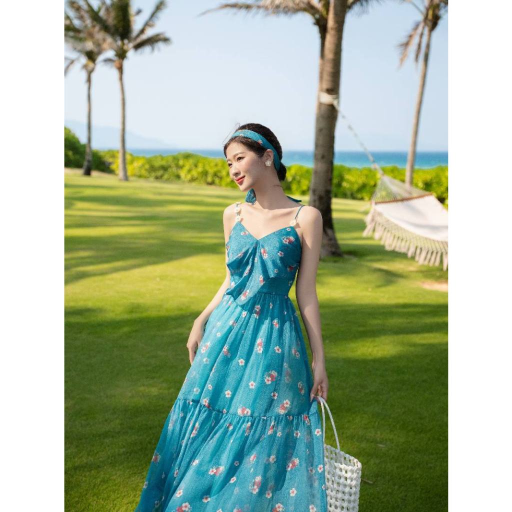 ĐẦM MAXI 2 DÂY DÁNG DÀI LD312