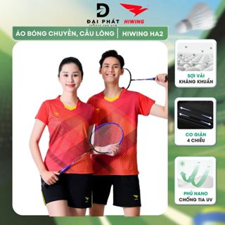 Áo thể thao bóng chuyền cầu lông nam nữ HIWING sợi vải co giãn 4 chiều kháng khuẩn kháng mùi chống tia UV mã HA2
