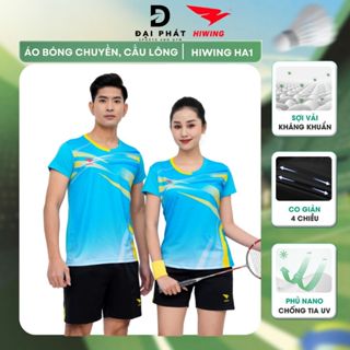 Áo thể thao bóng chuyền cầu lông nam nữ HIWING sợi vải co giãn 4 chiều kháng khuẩn kháng mùi chống tia UV mã HA1