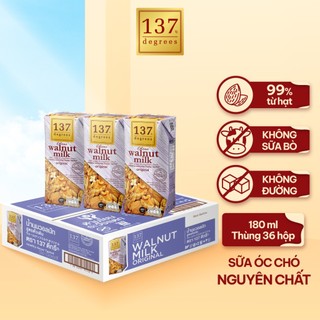 [MUA 1 THÙNG 180ML TẶNG 1 LỐC PETIT + 1 HỘP BỘT COLLAGEN]Thùng Sữa Hạt Óc Chó Nguyên Chất 137 Degrees