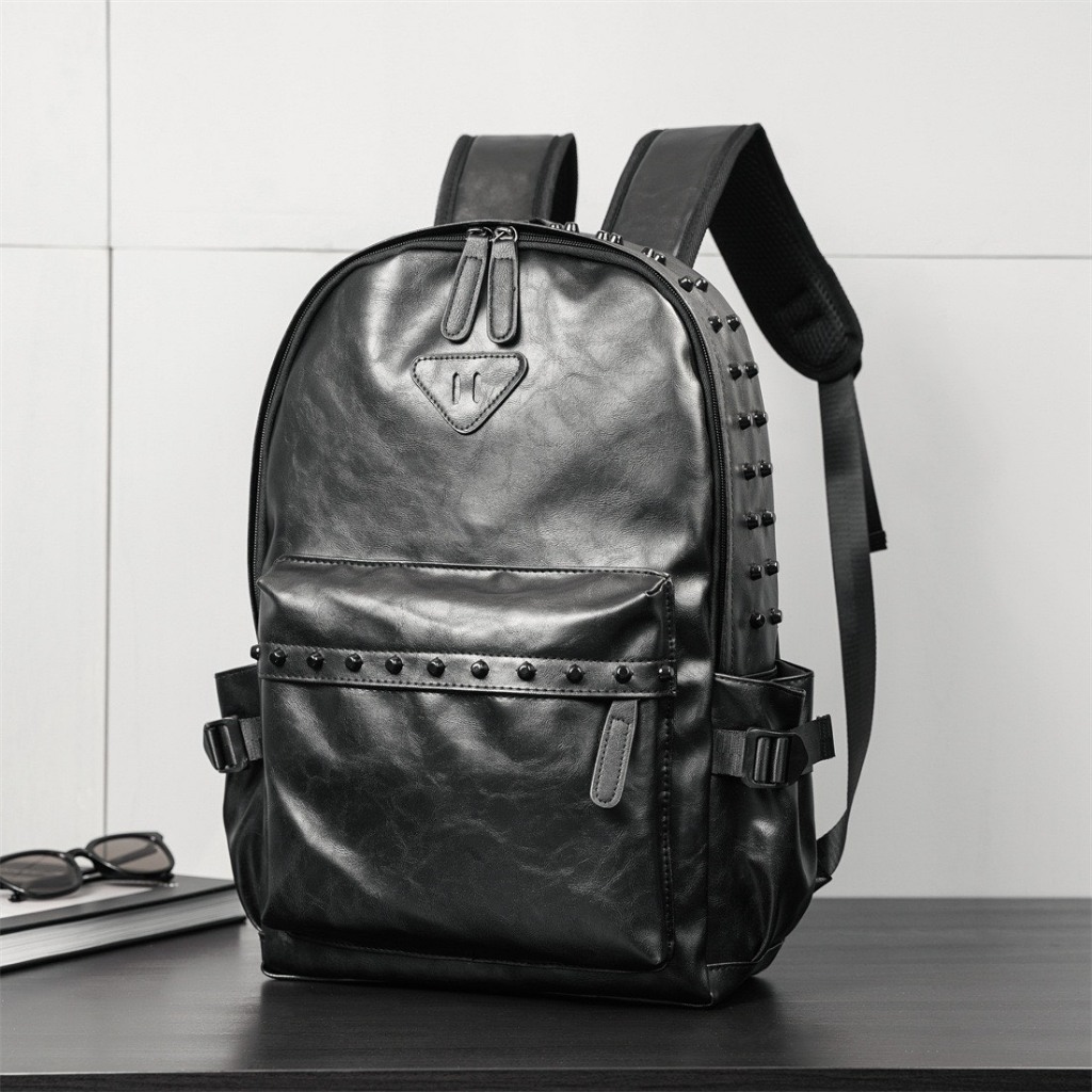 Balo Đen Full Gắn Đinh Cho Nam Nữ Phong Cách Boy Phố