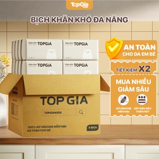 Combo 8 bịch khăn khô đa năng cho mẹ và bé, chất liệu từ tự nhiên, siêu thấm mềm mại cho da bé