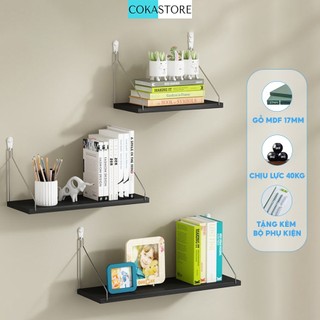 Kệ Gỗ Trang Trí Treo Tường Decor Không Cần Khoan Nhiều Màu Sắc, Nhiều Kích Thước, Tặng Kèm Phụ Kiện Lắp Đặt - KT55