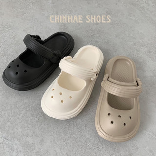 Dép sục cross bánh mì siêu nhẹ hình ốc sên đế dày tăng chiều cao chống thấm nước phong cách trẻ trung thời tranh nam nữ
