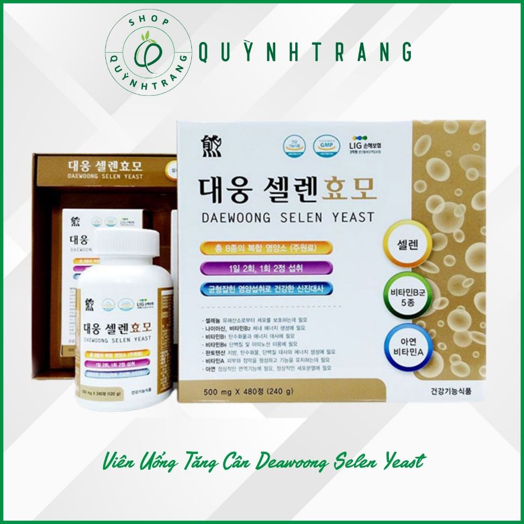 Viên Uống Bổ Sung Vitamin Hỗ Trợ Tăng Cân Daewoong Selen Yeast Hàn Quốc Hộp 480 Viên
