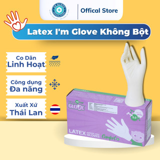  Găng Tay Y Tế - Bao Tay Cao Su Màu Trắng Ngà Không Bột I'm Glove Latex Có Độ Đàn Hồi  Linh Hoạt 
