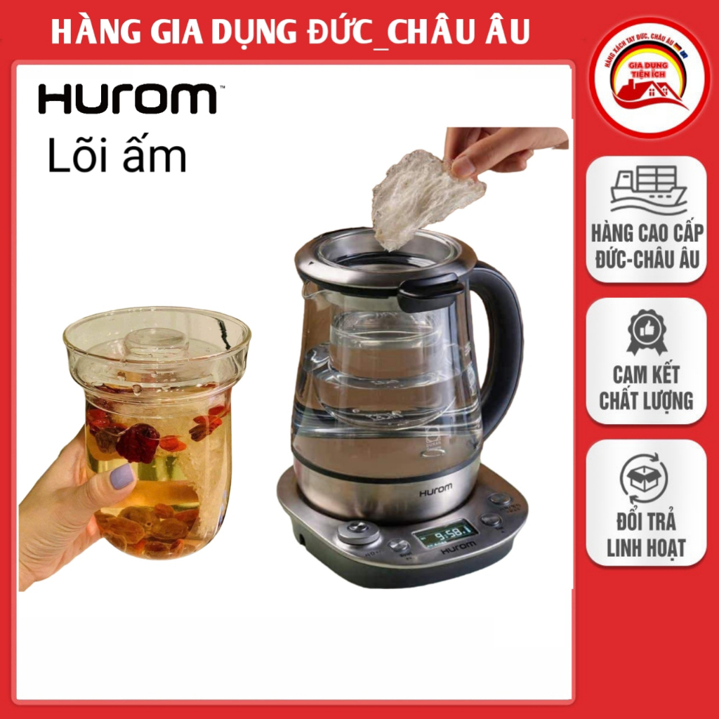 Lõi ấm pha trà chưng yến Hurom Tea Master thủy tinh cao cấp an toàn - Nhập Đức