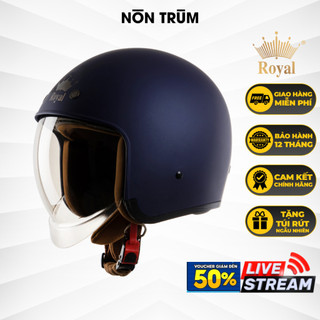 [Nón Trùm] Nón bảo hiểm 3/4 Royal M139 có kính âm xanh mực nhám chính hãng
