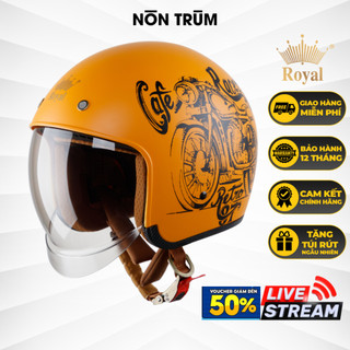 Nón bảo hiểm 3/4 Royal M139 kính âm V7 nhám, size M L XL