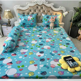 Bộ drap ga thun Hàn quốc mẫu kẹo