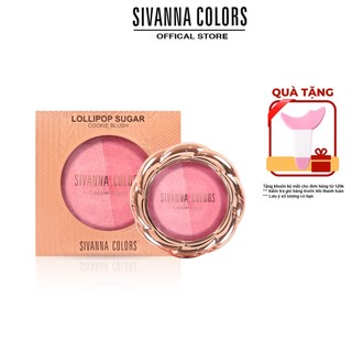 Phấn má hồng Sivanna Colors Lollipop Sugar Cookie Blush Thái Lan HF8107 trang điểm mềm mịn lâu trôi