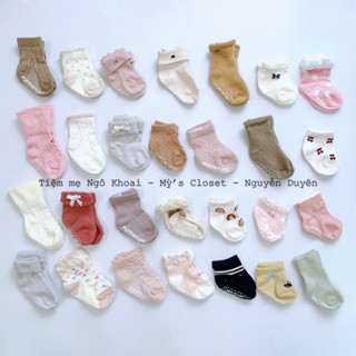 [MD102]❤️0-12M❤️ Tất xinh ấm áp cho bé các hãng xuất Nhật Peptit..Mainn, Futata, Conoco