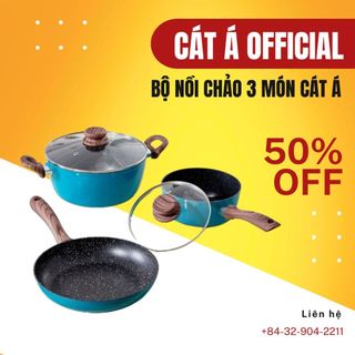 Nồi vân đá, bộ nồi chống dính cao cấp - Size đáy từ 20-24cm - Tiện lợi, đa chức năng, phù hợp với mọi gia đình !