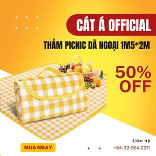 THẢM DÃ NGOẠI, DU LỊCH, PICNIC CAO CẤP - Chống thấm nước, họa tiết caro,  gấp gọn tiện lợi - 2 kích thước dễ lựa chọn !