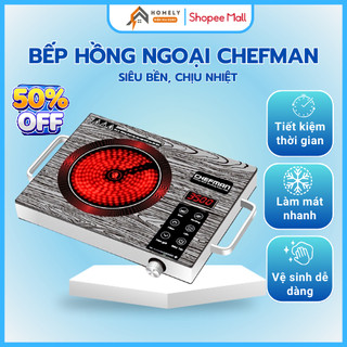 Bếp Hồng Ngoại CHEFMAN CM-923 Phím Bấm Cảm Ứng Nhiều Chế Độ Nấu, Bếp Chịu Lực Tốt