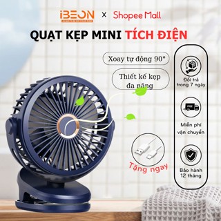QUẠT MINI KẸP để bàn Yamazaki 10000mAh sạc tích điện KHÔNG CHỔI THAN chạy cực êm