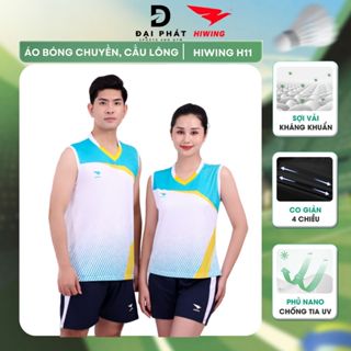 Bộ áo quần thể thao bóng chuyền cầu lông nam nữ HIWING sợi vải co giãn 4 chiều kháng khuẩn kháng mùi chống tia UV mã H11
