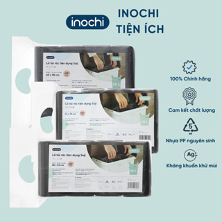 Lô 4 cuộn túi rác tiện dụng có quai màu đen - INOCHI, nhiều màu, size 10L-25L-50L