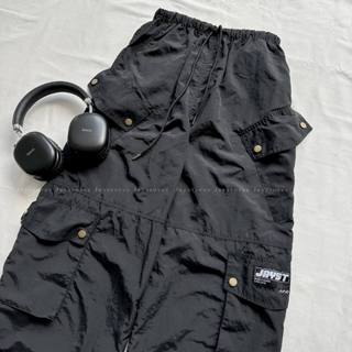  Quần dù TÚI HỘP màu ĐEN BE dài suông ống rộng túi hộp trơn form nam nữ unisex Jaystoree 🖤 Quần cargo pants vải gió nhăn 