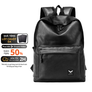 Balo da nam nữ LAZA Organ Backpack 499-Chất liệu da PU trượt nước nhập khẩu-Đựng được laptop 15.6inch
