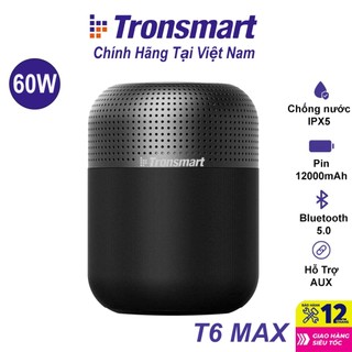 Loa bluetooth 5.0 tronsmart element t6 max | công suất 60w | ghép đôi 2 loa | bảo hành 12 tháng