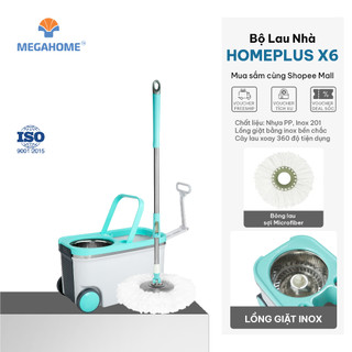 Bộ lau nhà Homeplus X6 Megahome 360 độ, dung tích 21L, sử dụng bánh xe to tiện lợi, cây lau siêu nhẹ