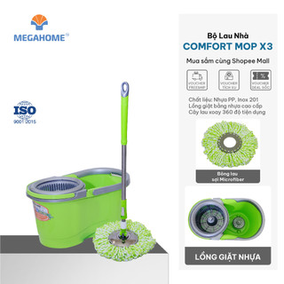 Bộ lau nhà Comfort Mop X3 Megahome xoay 360 độ sử dụng cây lau siêu nhẹ