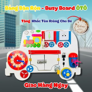 Bảng bận rộn busy board khắc tên riêng miễn phí cho bé
