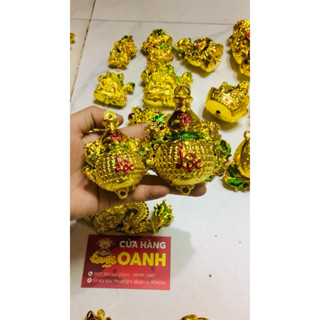  COMBO 10 CÁI - Tượng Thần Tài Ông ĐỊA Trái Đào Hồ lô vàng Rồng Vàng. phụ kiện trang trí handmade. 