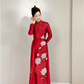 Áo dài bà sui mẹ cô câu mẹ chồng cưới hỏi truyền thống thủ công ch01