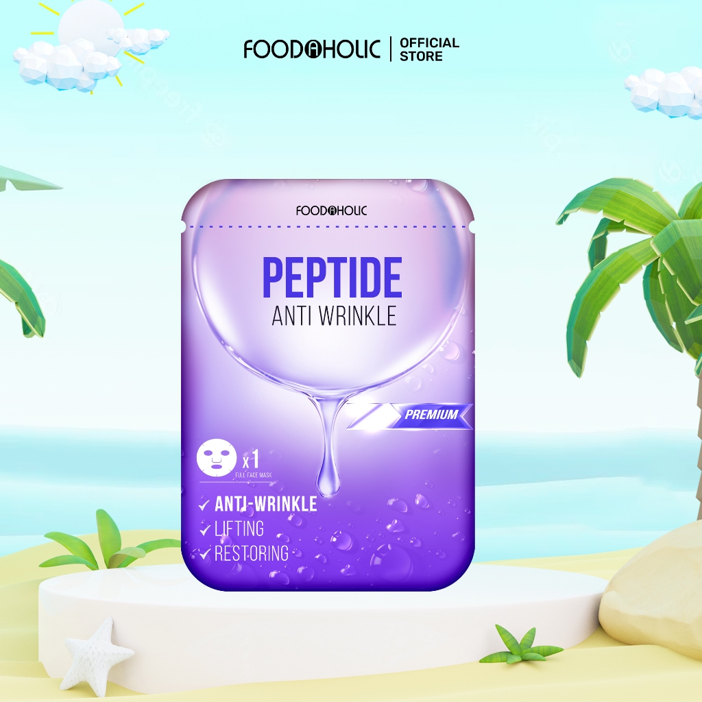 Mặt Nạ Peptide Trẻ Hóa, Lấp Đầy Vết Nhăn Foodaholic Peptide Anti Wrinkle Mask 23ml