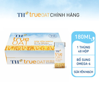 Thùng 48 hộp sữa yến mạch vị tự nhiên TH True Oat 180ml (180ml x 48)