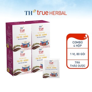 Combo 4 Hộp trà Tía tô – Gừng TH True Herbal (20 gói)