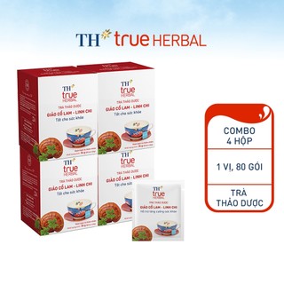 Combo 4 Hộp Trà thảo dược Giảo cổ lam – Linh chi TH True Herbal (80 gói)