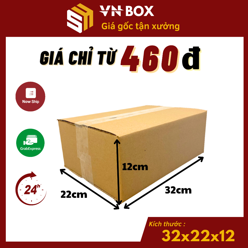 32x22x12 Combo 50 Thùng Carton, hộp carton đóng hàng giá gốc tận xưởng - VN BOX