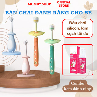 Bàn chải đánh răng cho bé STARRY, siêu mềm xoay 360 cho bé từ 1 tuổi tập đánh răng có vách ngăn an toàn - Momby Shop