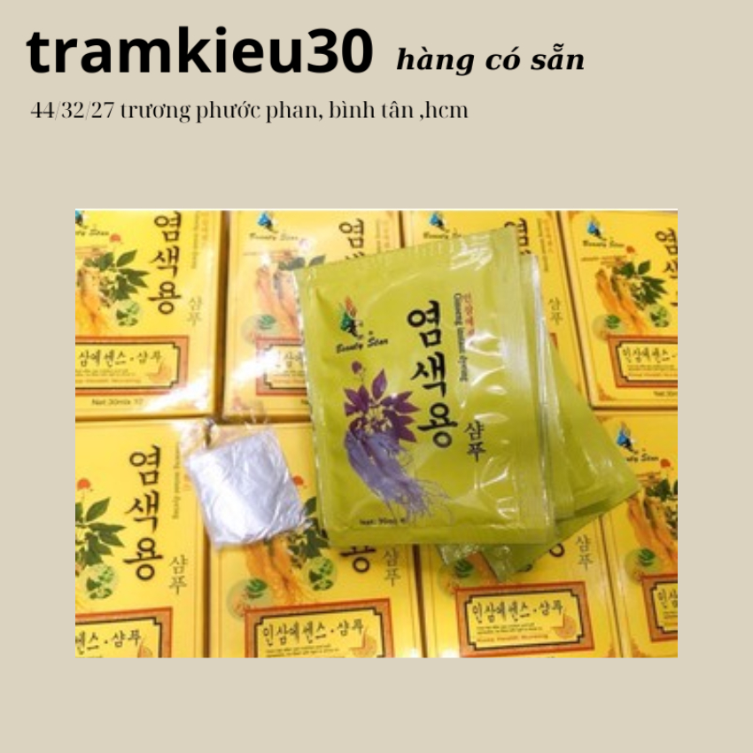 Gội Là Đen Nhân Sâm Vàng 1Túi 30ml