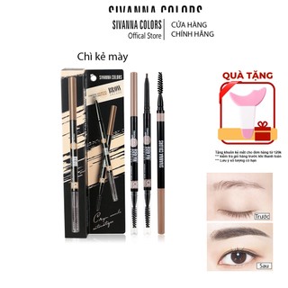 Bút kẻ mày Sivanna Colors hai đầu tam giác chống thấm nước lâu trôi HF206