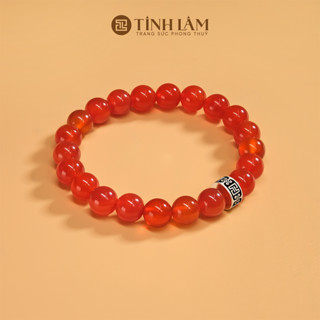 [Mã BMLT30 giảm đến 30K đơn 299K] TINH LÂM Vòng Tay Phong Thủy Mã Não Đỏ 8 Li