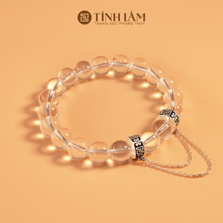 [Mã BMLT35 giảm đến 35K đơn 99K] TINH LÂM Vòng Tay Phong Thủy Đá Thạch Anh Trắng 8 Li