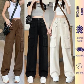 Quần kaki túi hộp ống suông nữ Avocado form rộng unisex cạp cao ,quần dài kaki túi hộp nam nữ