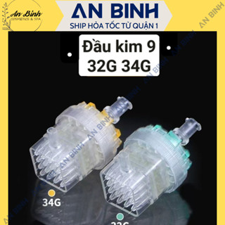 (Q1-HCM) (COMBO 10) Đầu Kim 9 Dùng Trong Máy Tiêm Tinh Chất EZ - Đầu Kim 9 32G và Kim 9 34G Máy Tiêm Tinh Chất Ammi