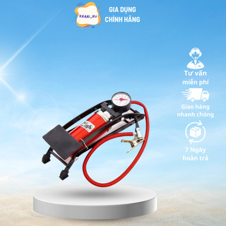 Bơm Đạp Chân Mini 1 Piston Đa Năng Xe Đạp, Xe Máy, Ô Tô, Có Đồng Hồ Đo Áp Suất Tiện Lợi (didooglt )